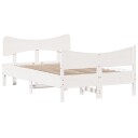  Sengeramme med hodegavl hvit 120x190 cm heltre furu 8721012455023