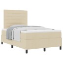  Bokspring seng med Madrass Krem 120x200 cm Stoff
