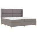  Box Spring Seng med Madrass Taupe 200x200 cm Stoff