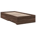  Sengeramme med skuffer brun eik 75x190 cm konstruert tre 8721102620997