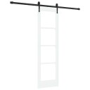 vidaXL Skyvedør med Utstyrsett Hvit 61x198.5 cm Solid Tre Furu