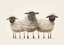 Cute Black Faced Sheep Trio Plakat Plakat / 40x50cm