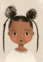 Black girl With Buns And Braids Plakat Plakat / 40x50cm
