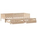  Uttrekkbar dagseng med skuffer uten madrass 90x190 cm