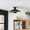Lindby Narisara taklampe, svart-gull, 40 cm