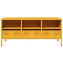  TV-benk sennepsgul 101,5x39x43,5 cm kaldvalset stål 8721102930829