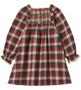 Wheat Red Blue Check Kjole L/S Lace Bella 7 år/122