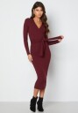 BUBBLEROOM Ines jersey dress Wine-red XS