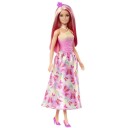 Barbie prinsessedukke med rosa og blondt hår og matchende kjole med sommerfugler