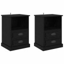  Nattbordskap 2 pcs Svart eik 43 x 36 x 60 cm Konstruert tre