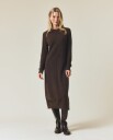 Lexington Clothing Straight Fit Midi Knitted Dress   Brown   M