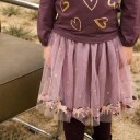 Minymo Skirt Mesh W. Emb.   Purple   110