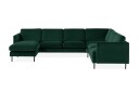 Teodin Hjørnesofa med Divan Venstre Fløyel   Grønn