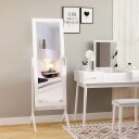 Stående speil Elegant speil i full lengde med hevede føtter lettstelt MDF hvit 47x46x148cm for soverom og gang