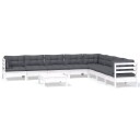  Hagesofagruppe med puter 9 deler hvit heltre furu 3096810