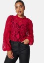 BUBBLEROOM Lace L/S Blouse Red L