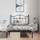 vidaXL Sengeramme i metall med hodegavl svart 100x190 cm