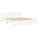 vidaXL Sengestamme Veggmontert Hvit 193 x 203 cm Konstruert tre