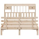  Seng med bokhylle uten madrass 160x200 cm heltre furu 8721158615879