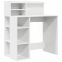  skrivebord med lagring hvit 90x48x101.5 cm konstruert tre