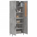 vidaXL Highboard betong grå 69,5x34x180 cm konstruert tre 8720845489953