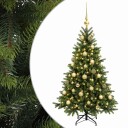 vidaXL Kunstig juletre med julekuler 150 cm 150 LED-lys Varmhvit