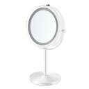 Gillian Jones  Bordspeil med LED lys & x10 forstørrelse Hvit 17.5 cm diameter 32 height