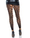 Svart Crotchless Nettingsstrømpebukser med Leopard Motiv