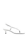 Mango Heeled Leather Sandals With Straps   White   40