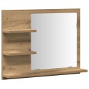 vidaXL Baderomshylle med speil artisan eik 60x10,5x45 cm