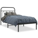  Sengeramme i metall med hodegavl svart 90x190 cm 8721102645792