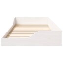  Gulvbedramme Hvit 80 x 210 cm Massiv furu tre