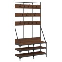  Klesstativ med skooppbevaring brun eik 100x40x184 cm 8721012196438