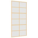 vidaXL Skyvedør gull 102,5x205 cm frostet ESG glass og aluminium