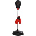 Boksepose 88-124 cm høydejusterbart boksestativ med boksehansker, boksesett med vann/sandfyllbart stativ for 5-10 år barn, stål,