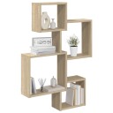 vidaXL Veggcube hyller Veggmontert Sonoma eik 64 x 13,5 x 91,5 cm