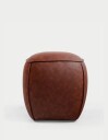 Valnor sittepuff 40 cm kunstlær   Brun