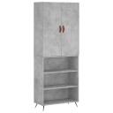 vidaXL Highboard betong grå 69,5x34x180 cm konstruert tre 8720845412968