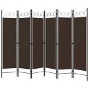 vidaXL Romdeler med 6 paneler brun 240x180 cm
