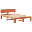  Sengestel med Hodegavl Vokset Brun 120x200 cm Massivt Furutre