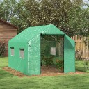 Foliedrivhus 2x3x2m vindtett med opprullingsvindu og UV beskyttelse ideell for tomater solid stålkonstruksjon i grønt