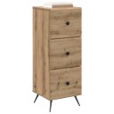 vidaXL Skuffeskap Artisan eik 33 x 34,5 x 90 cm Konstruert tre