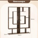 7 lags bokhylle – geometrisk design rustikk brun