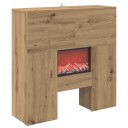 vidaXL Elektrisk peis Artisan eik 75 x 24,5 x 75 cm Konstruert tre