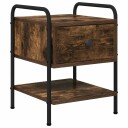 vidaXL Nattbordskap Røkt Eik 35 x 36,5 x 47 cm Konstruert tre