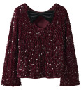 Name It Burgundy Black Bow Nkfrusitta Ls Bue Bluse 122 128