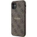 Etui Guess 4G Collection Leather Metal Logo Magsafe Na Iphone 11 / Xr - Brązowe