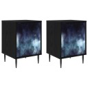 vidaXL Nattbordskap RAALTE 2 stk. Svart eik 36 x 33 x 51 cm