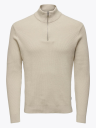Only & Sons Phil Reg Cotton Half Zip Knit Beige XXL