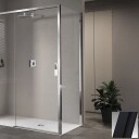 Novellini Opera F Fastfelt 79-81 cm, Sort Matt/Klart Glass
